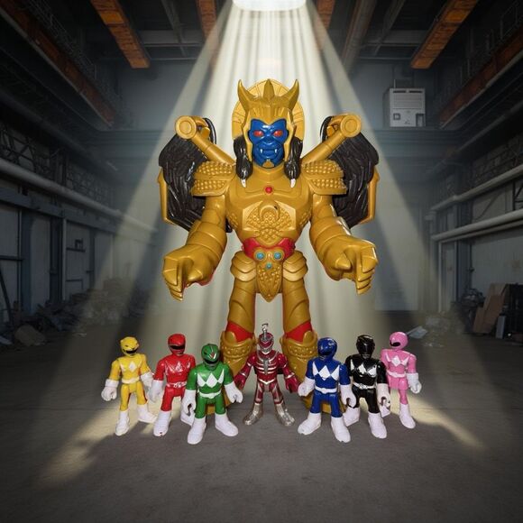 Imaginext Goldar Pink Blue Yellow Black Green Red Lord Zedd Power Ranger Figures - Picture 1 of 10